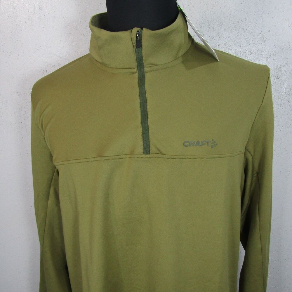 CRAFT Men's XXL Olive Green Long Sleeve 1/4 Zip Activewear Top Pullover NWT
